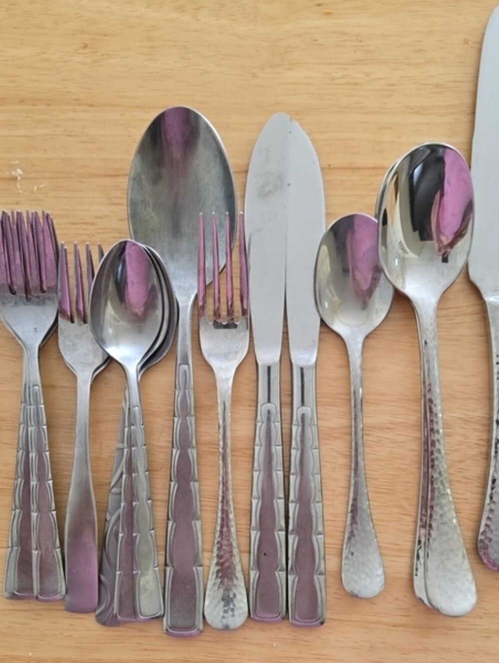 Vintage Lafayette Hammered GINKGO Silverware